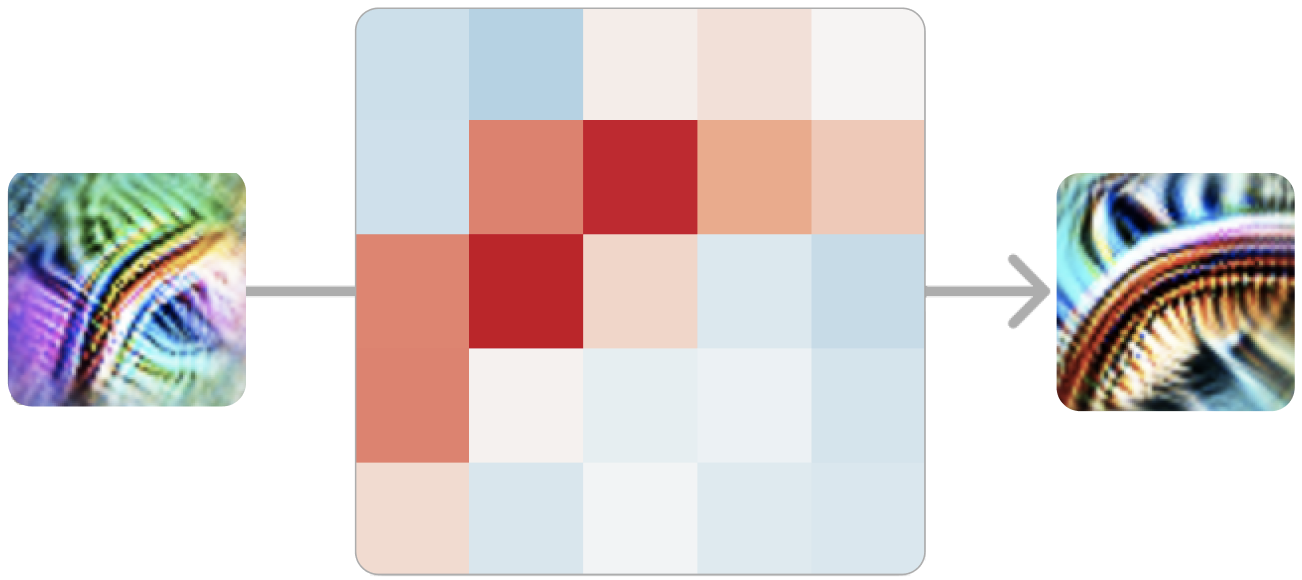 Reading the weights of a curve detector